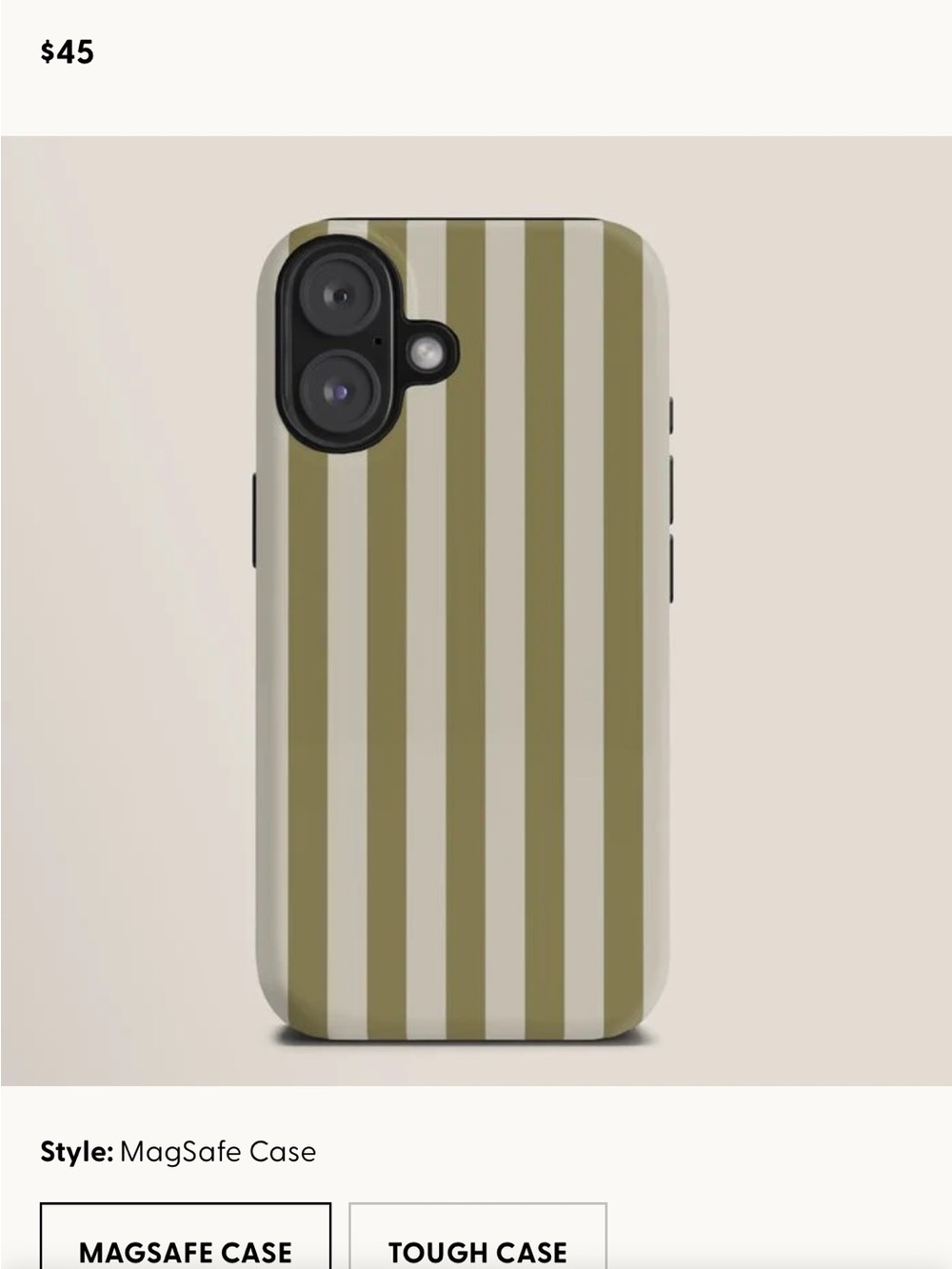 Olive Stripe Phone Case